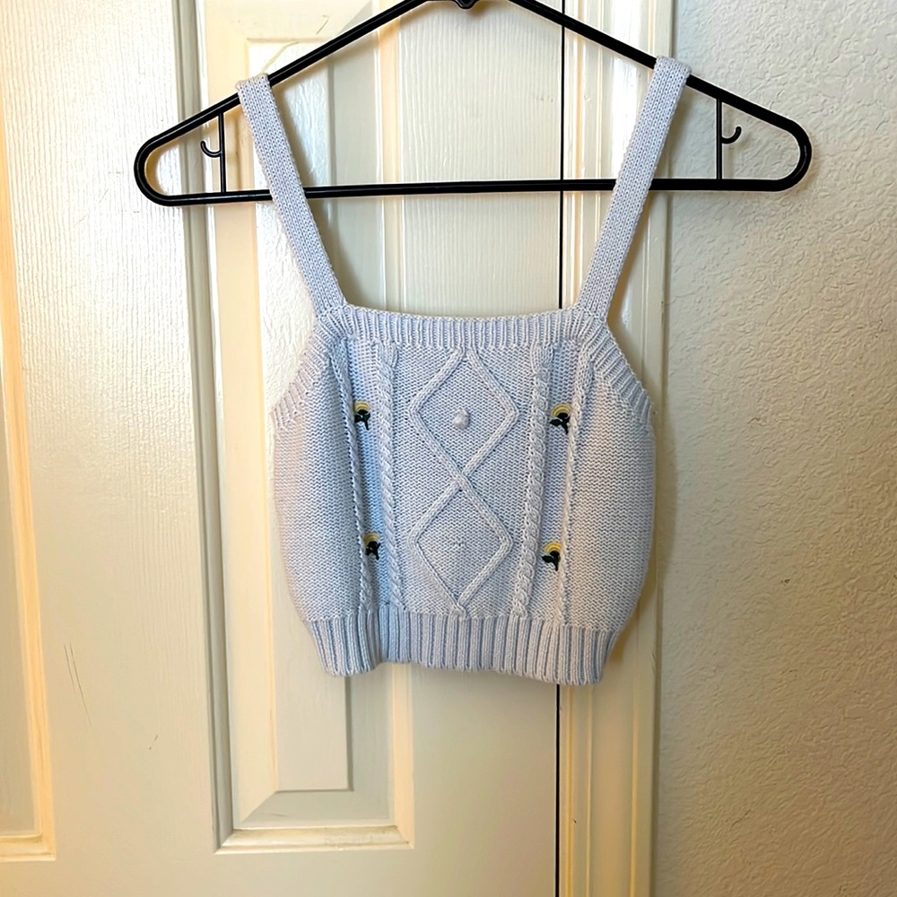 Baby Blue knit tank top